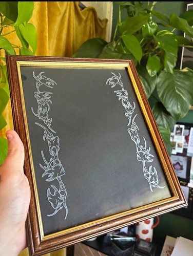 Hand engraved frame - , featuring