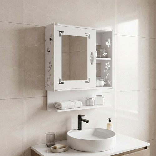 White mirror cabinet wall - white,