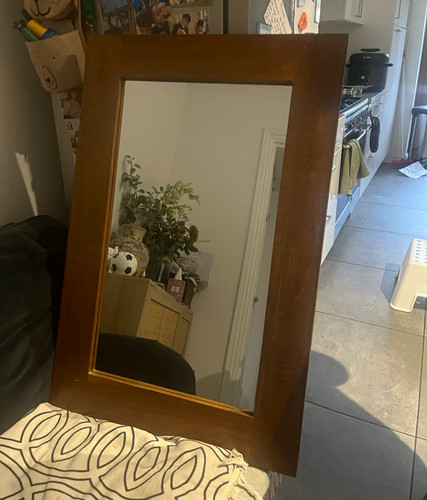 Antique style teak framed - framed, wall