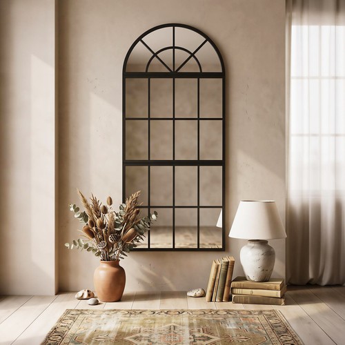 Large arched wall mirror with - arched,