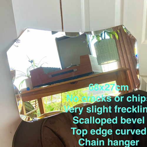 Vintage scalloped wall mirror - wall,