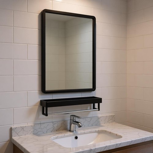 Black bathroom metal frame - bathroom,