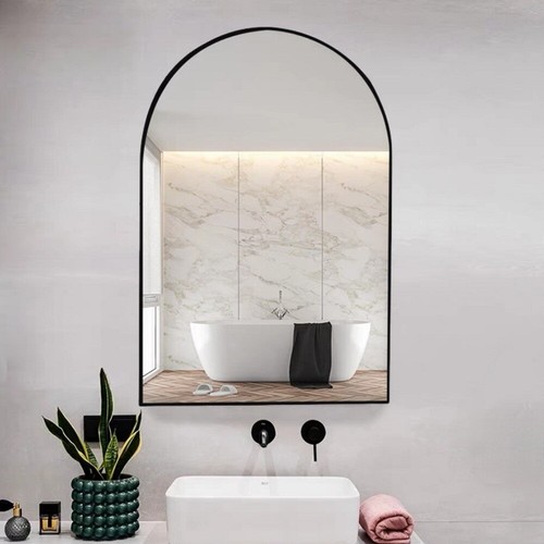 Aluminium arched mirror - aluminium,
